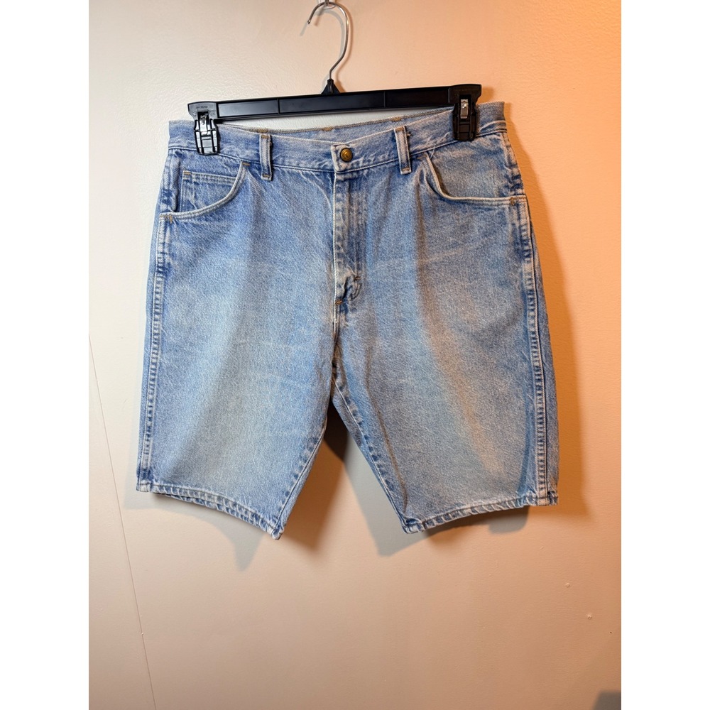 Wrangler Mens Denim Shorts Light‎ Wash Authentic Jeans Size 18 Husky